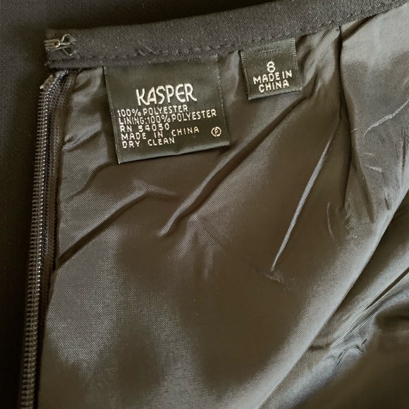 Kasper Size 8 Black Skirt with Earring Bonus - Picture 3 of 14